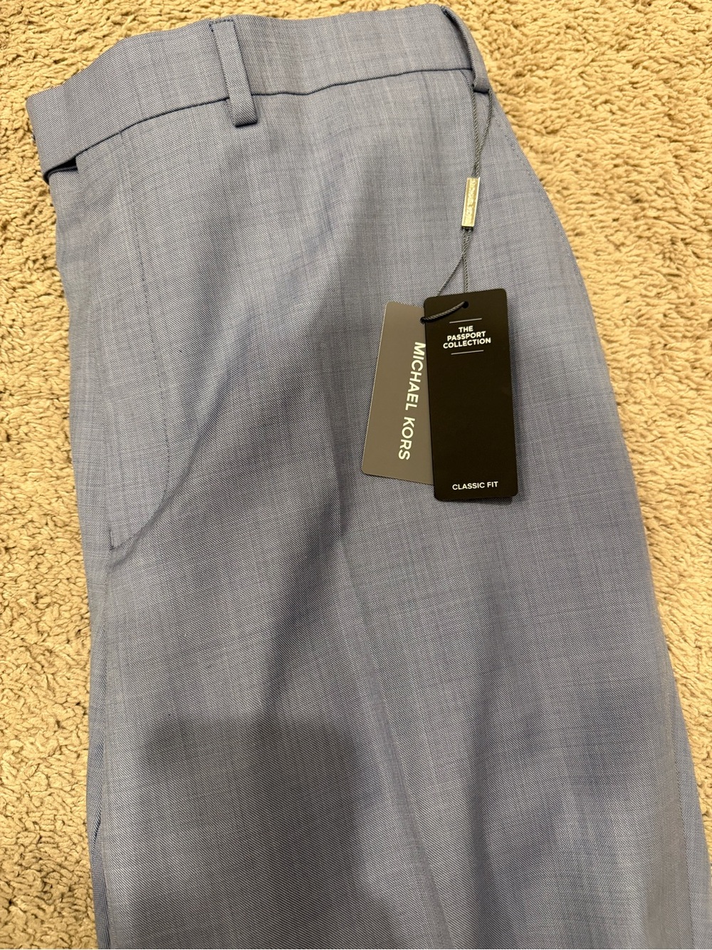 Michael Kors Malone Dress Pants 38x32 Light Blue Wool Blend Classic Fit NWT